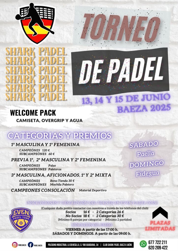 torneo padel baeza junio 2025